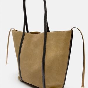 ZARA Split suede tote bag